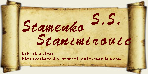Stamenko Stanimirović vizit kartica